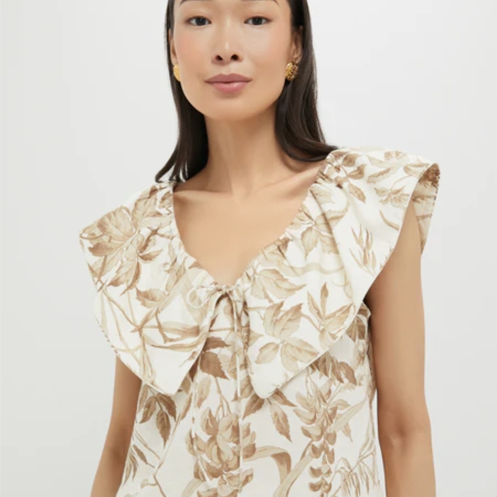 Tuckernuck X Studio Mcgee - Dune Breeze Cotton Linen Pearl Blouse